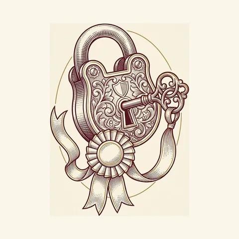 Vorhängeschloss mit Schlüssel und Rosette — Vignette SSL